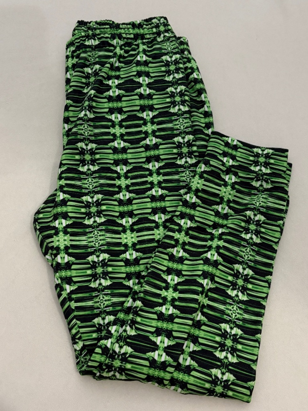 Women’s Green Patterned Track Pants - Jogger Style